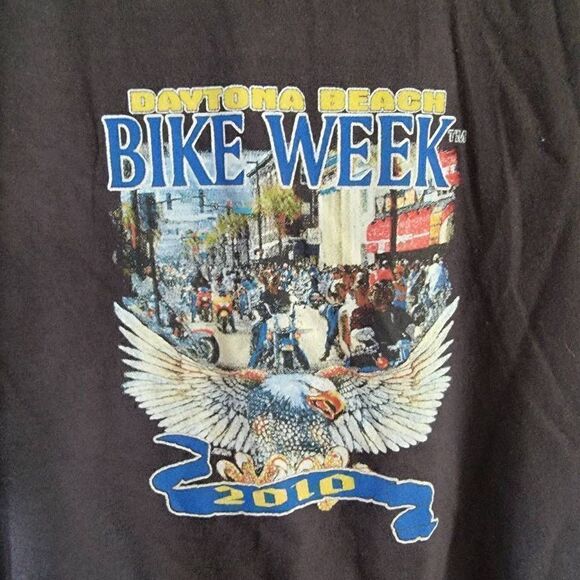 Bike Week Daytona Beach 2010 T Shirt Mens SZ M Motorcycle Biker Hanes Hogs - Picture 1 of 4